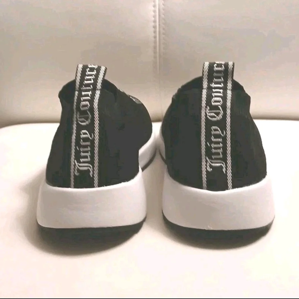 Juicy Couture Black & Silver Rhinestones Detail Slip-On Unisex Sneakers SIZE 7 - Picture 4 of 5